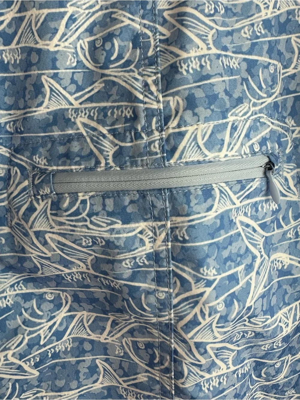 Vineyard Vines Chappy Board Shorts Fish Print Blue Size 30